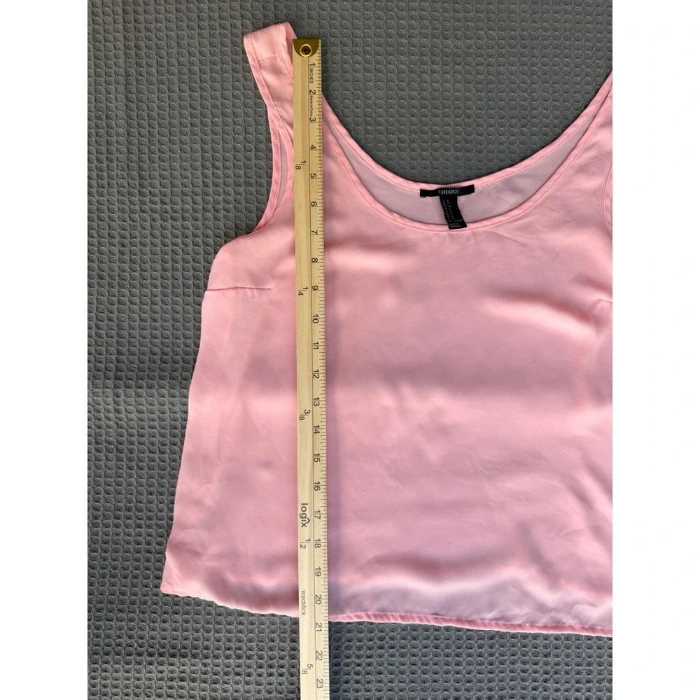 Forever 21 Pink Sleeveless Scoop Neck Tank Top Blouse Small - Picture 4 of 6